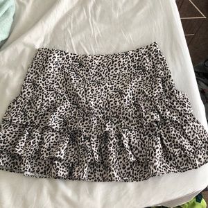 Animal print skirt shein